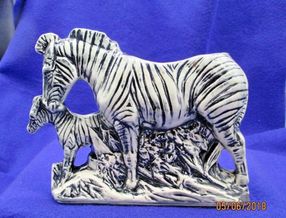 McCoy USA  Zebra Planter Mom & Baby RARE FANTASTIC ITEM