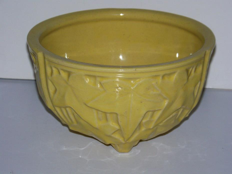 McCoy Art Pottery Yellow Ivy Hanging Basket Planter