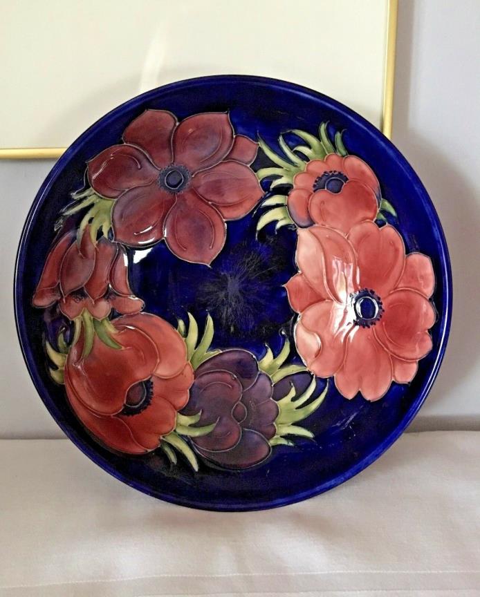 VERY LARGE Moorcroft Fruit Bowl Anemone Pattern - WOW