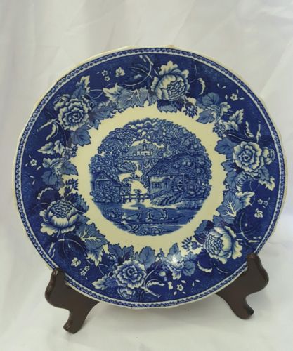 ARABIA of FINLAND CHINA - LANDSCAPE BLUE Pattern - DINNER PLATE