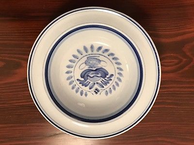 Arabia of Finland Hand Painted Blue Rose Bowl