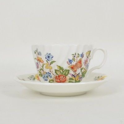 AYNSLEY Bone China England COTTAGE GARDEN Coffee Tea CUPS & Saucers / Set of 4