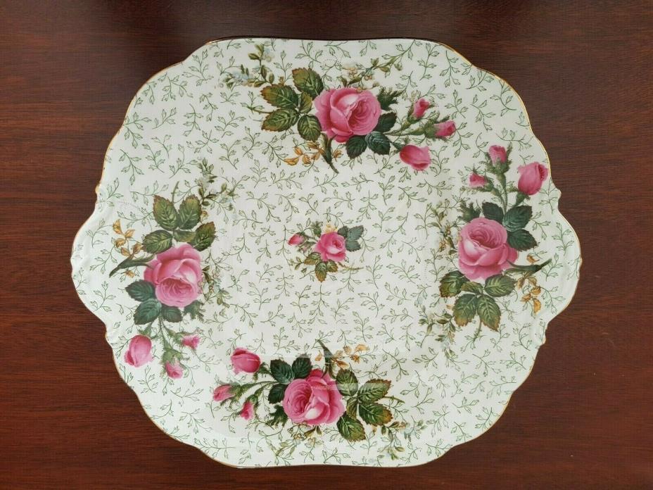 Aynsley Roses 10in By 8 3/4 Plate-2in hairline crack visible on back of plate