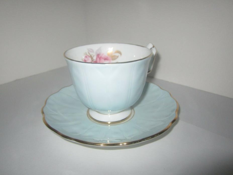 Aynsley Bone China England Cup and Saucer Light Blue