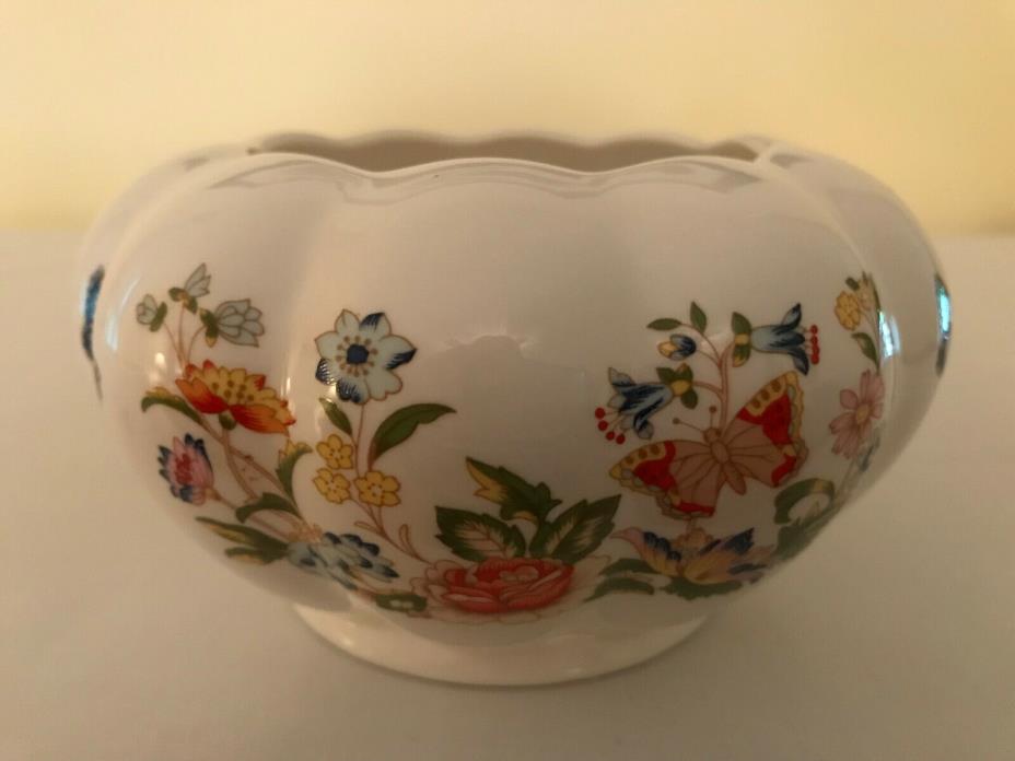 Discontinued AYNSLEY Cottage Garden OPEN POTPOURRI BOWL Fine Bone China Vintage
