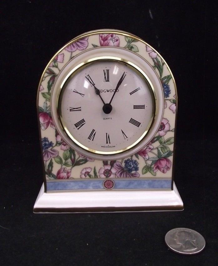 WEDGWOOD SARAH SMALL MANTLE CLOCK BONE CHINA ENGLAND