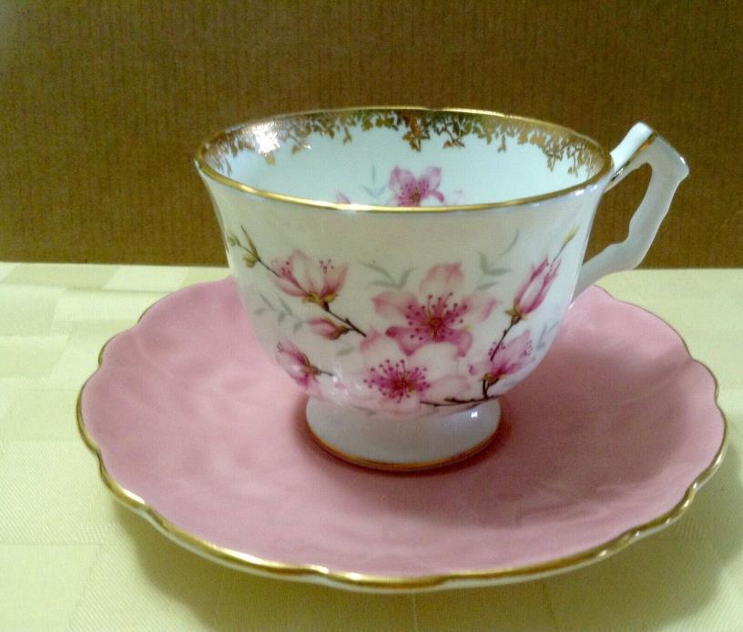 Aynsley apple blossom cup and saucer , pristine condtion