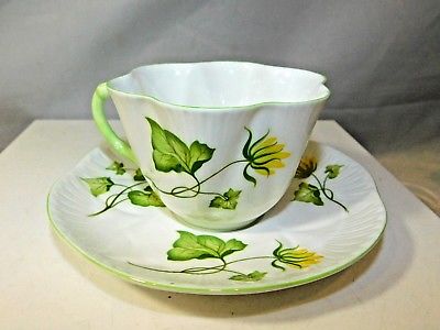 Vintage CELANDINE Shelley Coffee Cup & Saucer Floral Bone China England