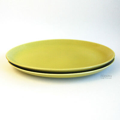 2 Russel Wright Iroquois Casual China Modern Chartreuse Oval Platters