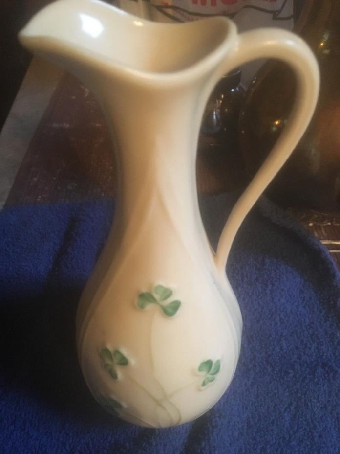 Vintage Irish Belleek Porcelain Vase/Pitcher, 7th Gold Mark