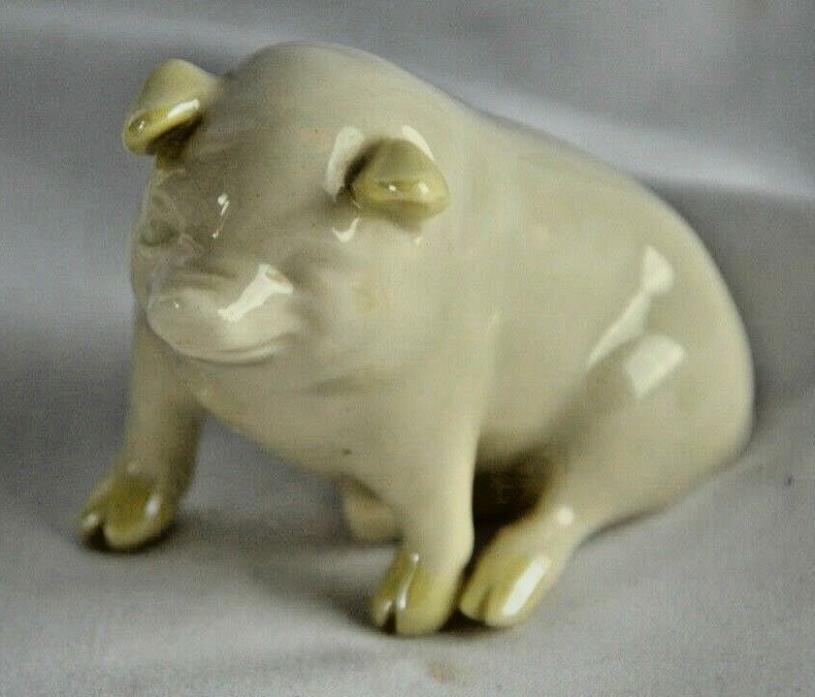 Belleek Seated Pig Porcelain Figurine 6th Mark Ireland 3