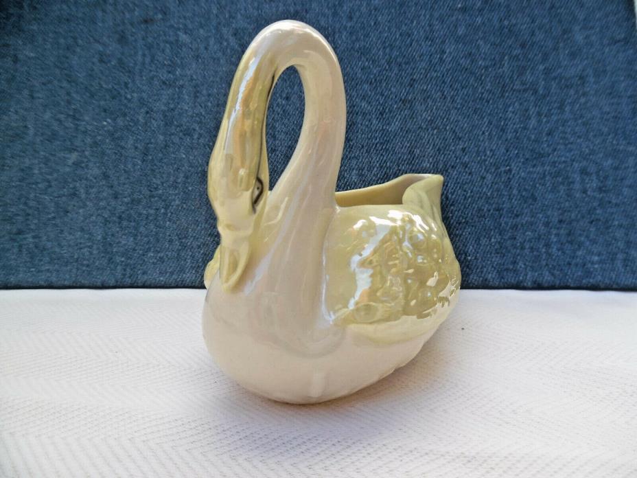 Belleek fine china Ireland swan creamer figurine shamrock