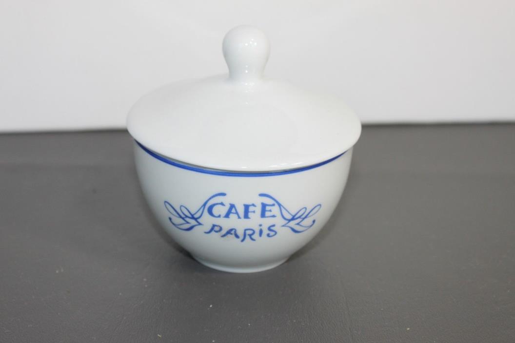 Bernardaud Cafe Paris Blue Sugar Bowl w/plain lid--Excellent!