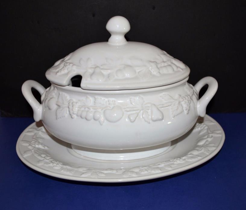 3 Piece Soup Tureen/Lid/Underplate Terre Verde by Sanor Ceramica ~ Portugal