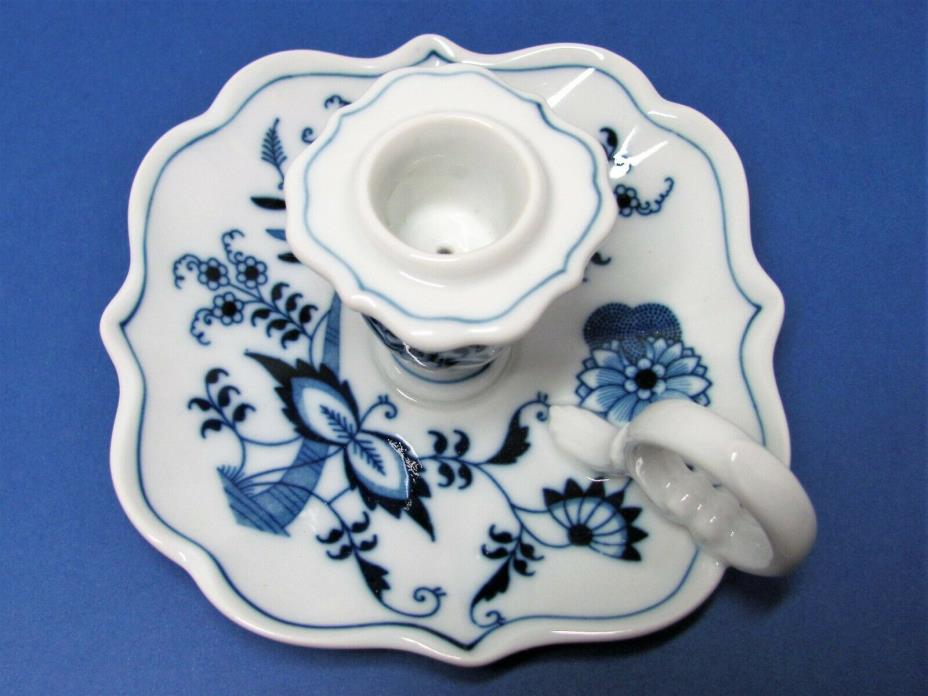 Blue Danube Blue Onion Candle Holder Chamberstick Japan