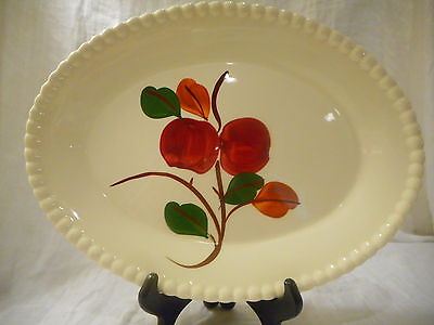 Oval Serving Platter, Blue Ridge Southern Potteries Delicious Pattern, Apples