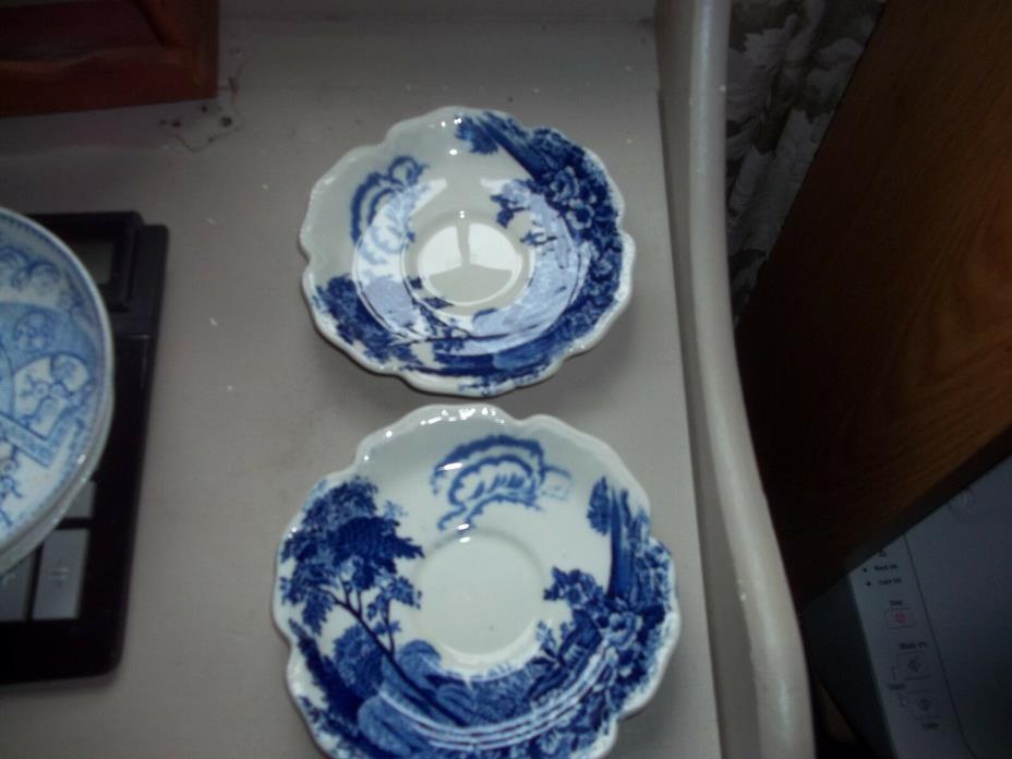vintage Eden pattern longport England blue and white dish set of 2 6 in