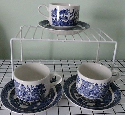 England Johnson Bothers  Blue Willow cups &  saucers