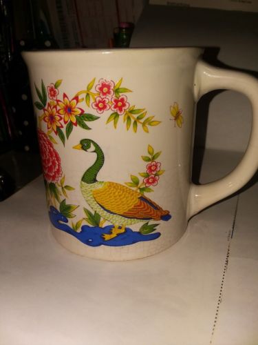 coffee cup,oriental design,waterfoul