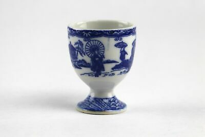 Blue willow Japanese single egg cup china cobalt ink