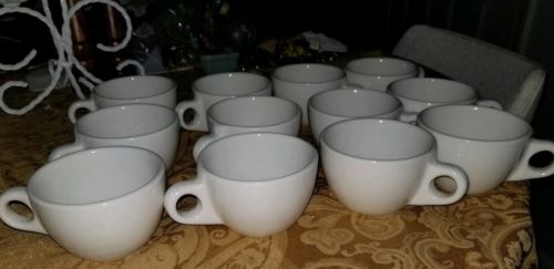 Buffalo China Restaurant Ware Pure White Coffee Tea Cups 6 oz VINTAGE 12PC