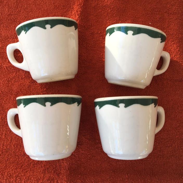 Vintage Buffalo China Restaurant Ware Heavy White Coffee Mugs/Cups