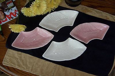 made in calif. usa relish tray, chip dip, fruit tray segments, leaves, pink