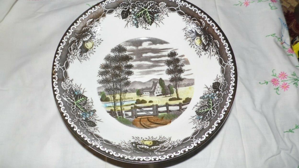 VINTAGE COUNTRY HOUSE SPRING VALLEY TRANSFERWARE LARGE SERVING BOWL FARM SCENE