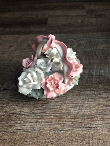 Miniature Porcelain Flower Basket