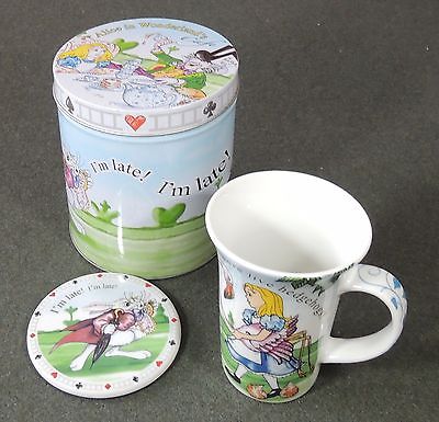 Paul Cardew Alice In Wonderland Cafe 12 Oz Mug Cup Coaster & Tin New In Tin