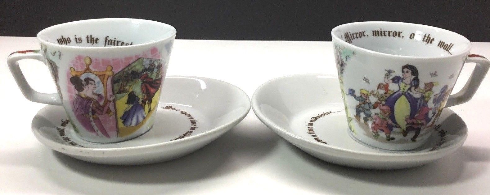 Rare Lot Of 2 Disney Snow White 2012 Paul Cardew Tea Cup & Saucer Sets