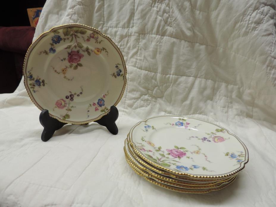6 Castleton China SUNNYVALE Bread & Butter Plate 6.375 in. USA Gold Trim Flowers