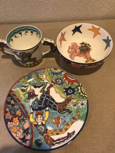 Tiffany & Co. Fantasy Gene Moore Circus Plate Bowl Mug 3-Piece Children’s China