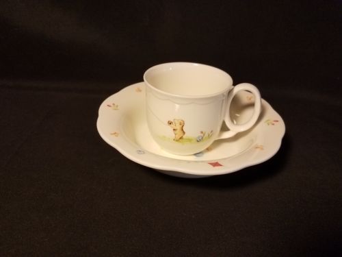 Vintage 1984 Busy Bear Noritake Bone China Bowl and Cup Children's Set