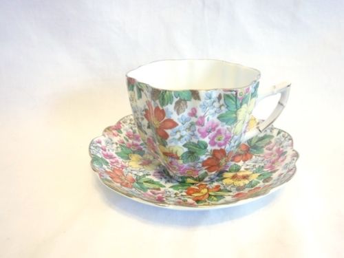 Vintage Chintz C & E Cartwright Edwards VICTORIA Cup and Saucer Set