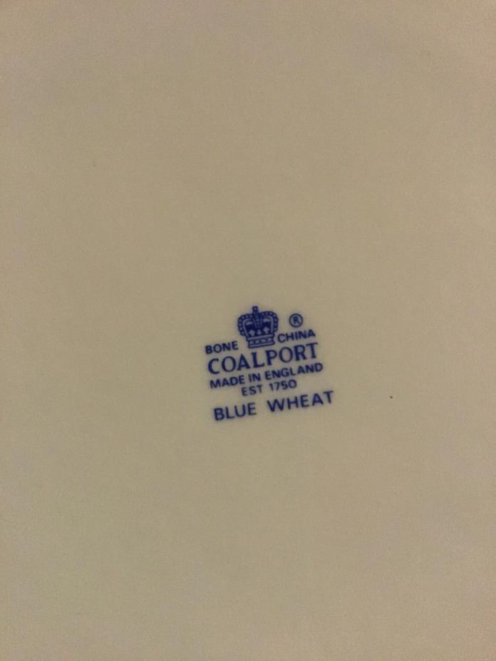 6- dinnerplates made in England  coal port blue wheat bone china established1750
