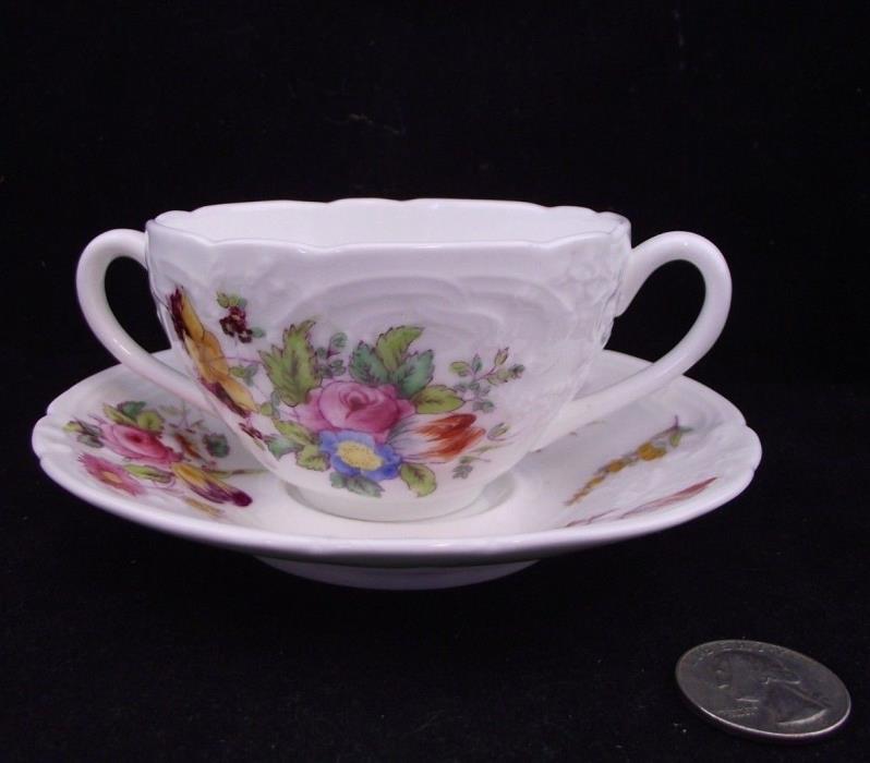 COALPORT AD 1750  2 HANDLE CREAM SOUP BOWL