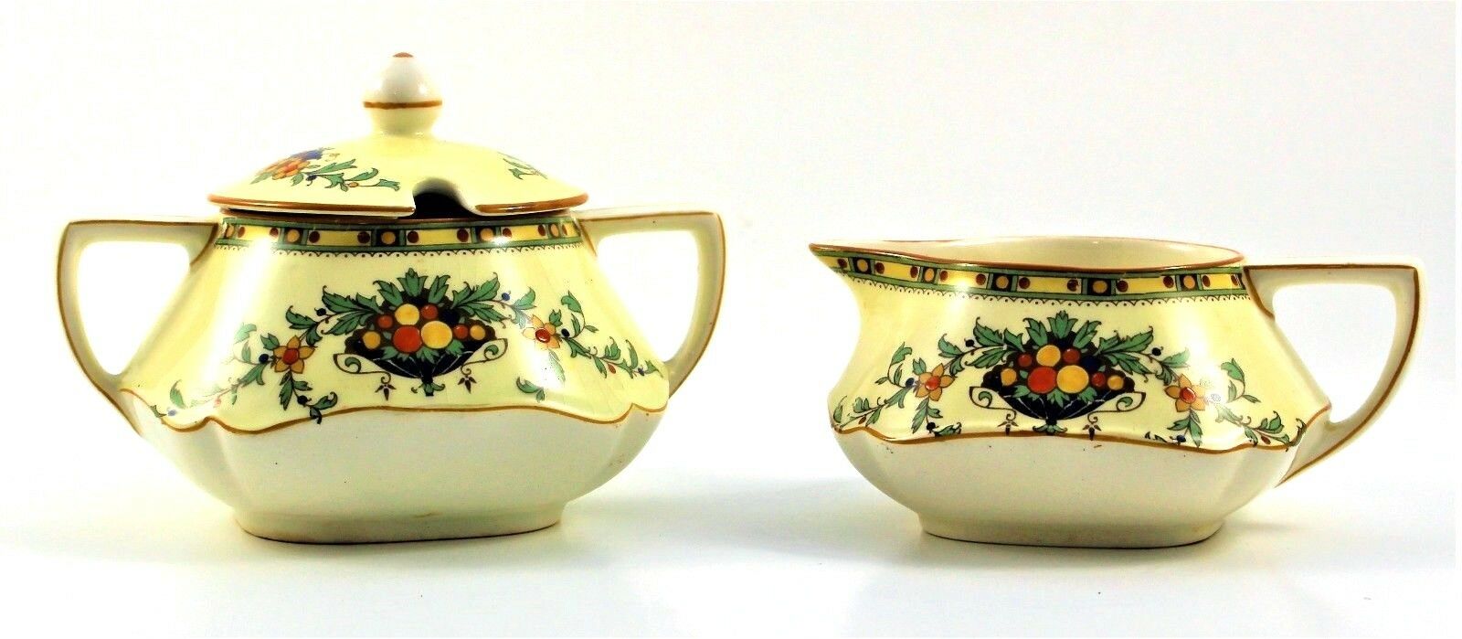 Crown Ducal Ware England 72944 Creamer and  Sugar Bowl with Lid