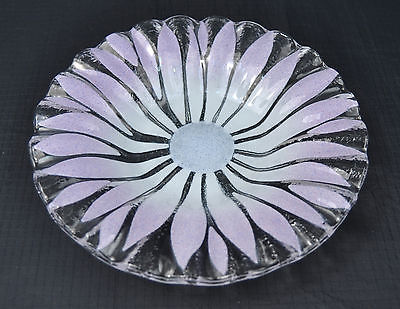 Art Glass Flower Signed Syd Rossled Tray Dish