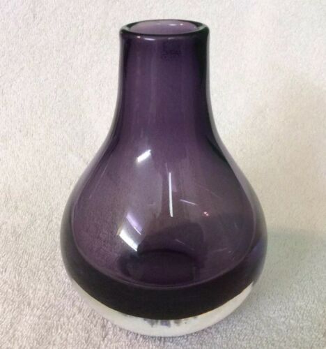 Tarnow , Poland , Purlpe Art Glass Vase,  6”,