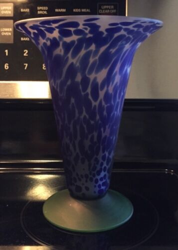 Unique Blown Glass Vase - Blue And Green - Great Condition