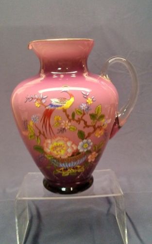 Vintage Hand Painted Glass Art Vase