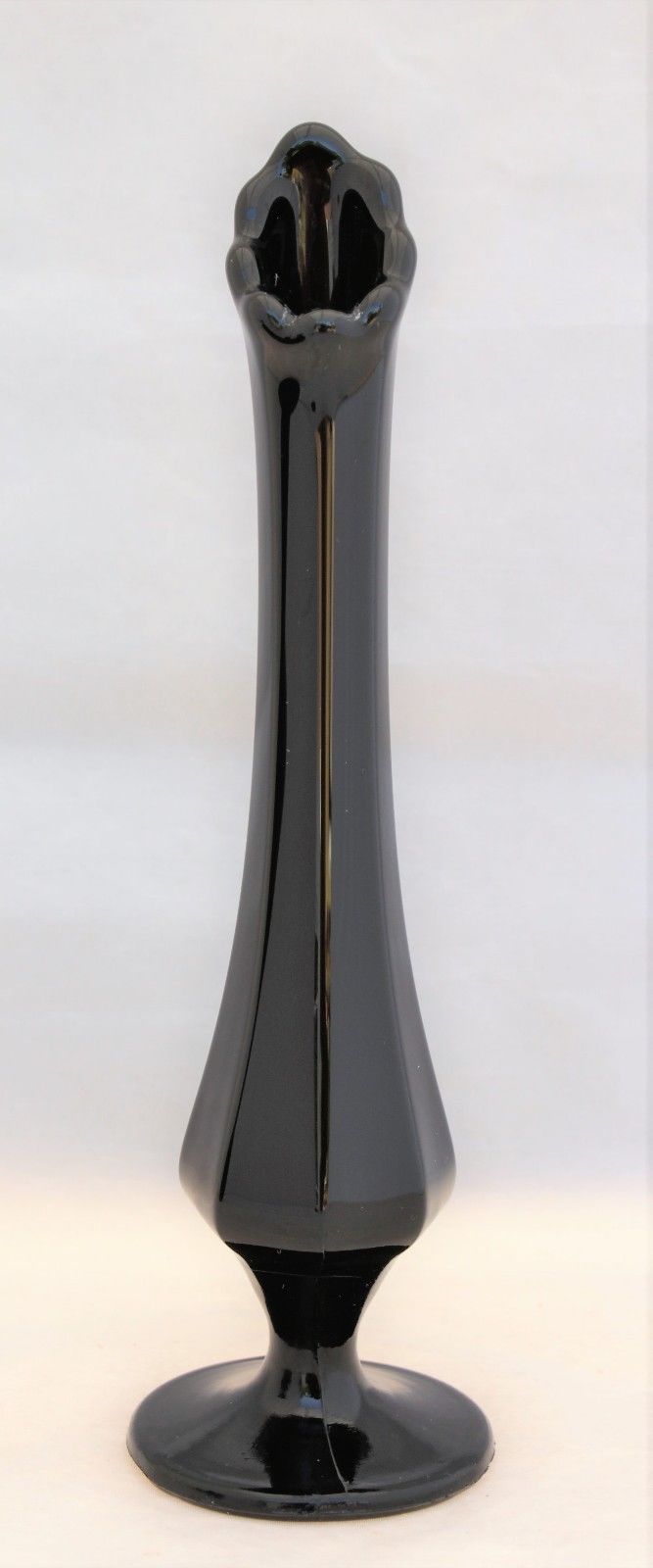 Vintage Black Amethyst Glass Bud Vase