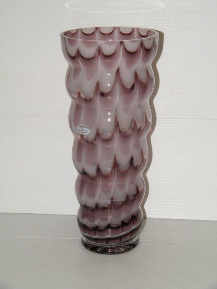 Royal Gallery Poland Federated Dept Stores Purple Swirl Art Glass Vase Amethyst