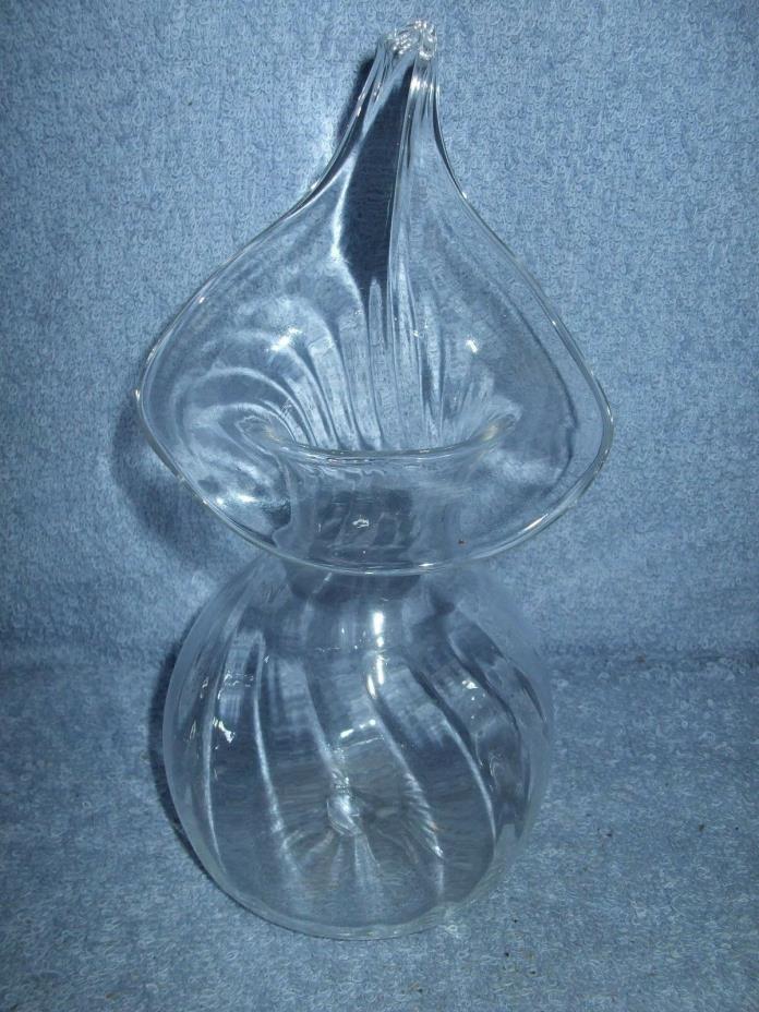 Crystal Clear hand blown Jack in the Pulpit Flower Vase Jamestown Va. glass