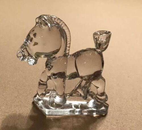 Horse Figurine Glass Paperweight