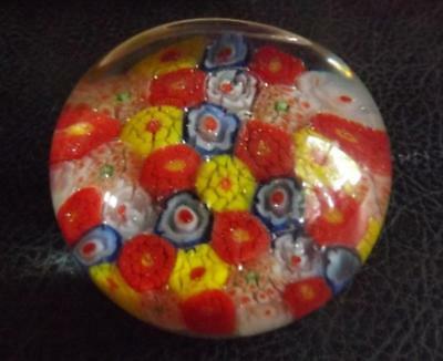 Glass Globe Orb Paperweight Millefiori Bright Colors