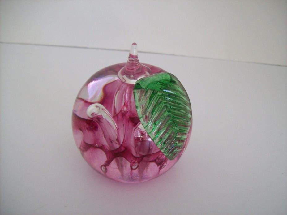 Caithness Scotland Art Glass Windfall Figural Apple Paperweight Teacher Gift