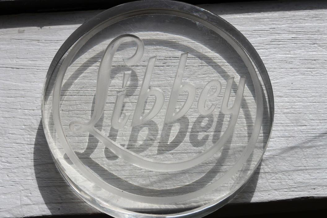 VINTAGE LIBBEY GLASS PAPERWEIGHT 