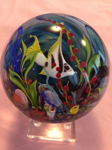 Mayauel Ward Glass Paperweight Ocean Just Amazing